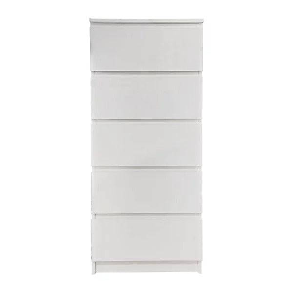 White Gloss Deep Drawer Chest of Drawers (5 Drawers)