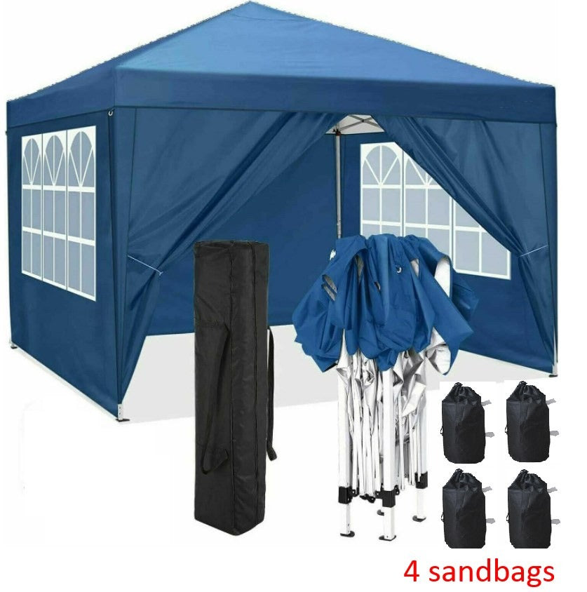 Pop UP Gazebo 3 x 3 m Blue with 4 Sand Bags