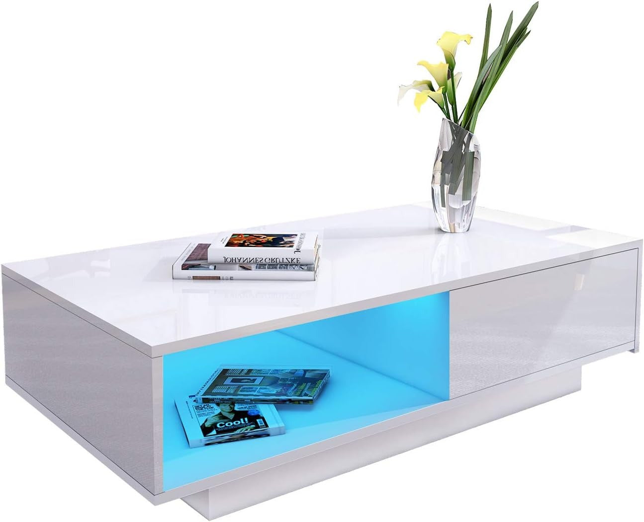 White High Gloss Coffee Table with LED lights