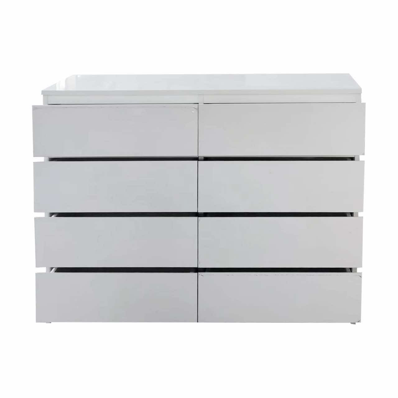 White Gloss Deep Drawer Chest of Drawers (8 Drawers)