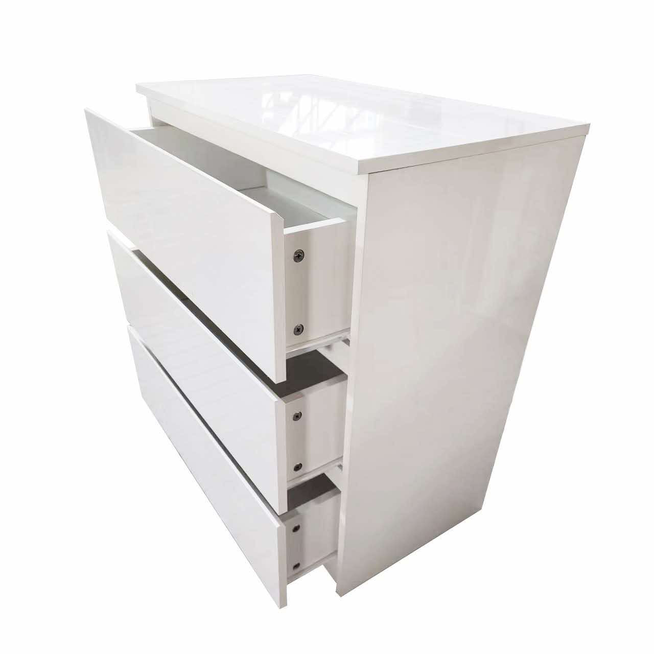 White Gloss Deep Drawer Chest of Drawers (3 Drawers)