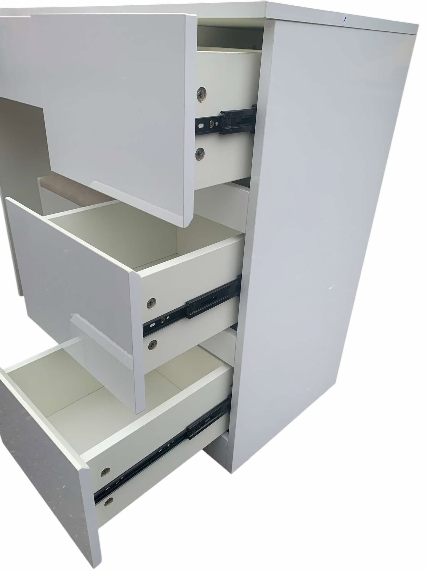 High Gloss White Dressing Table with Stools and Led Light Bulbs