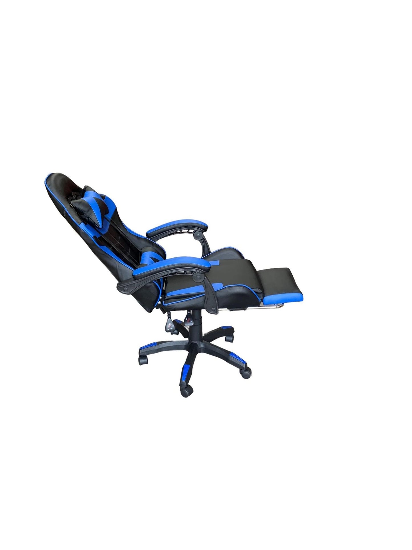 Gaming Chair Black and Blue with Foot Rest