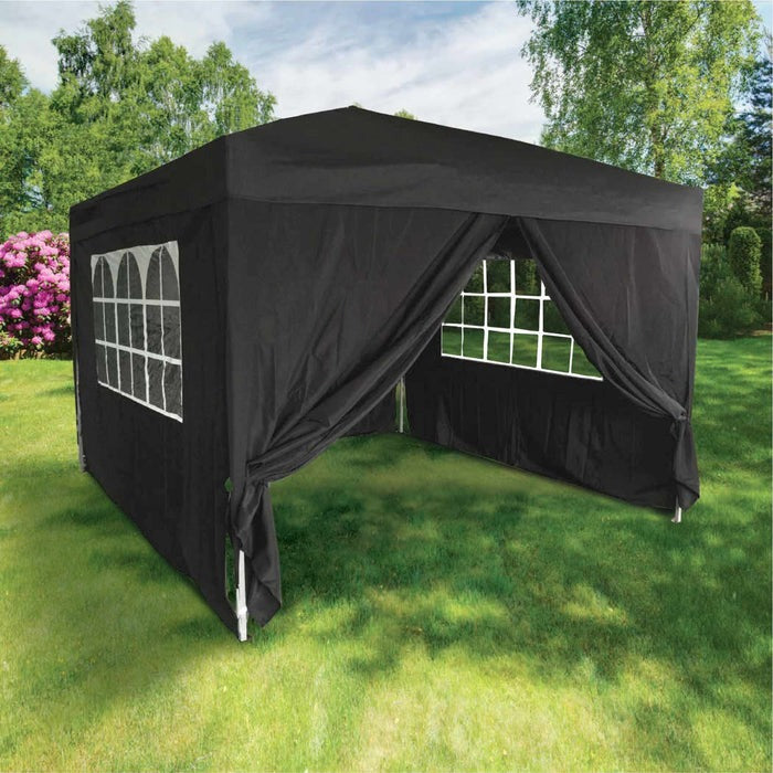 Pop Up Garden Gazebo 3x3m - Black