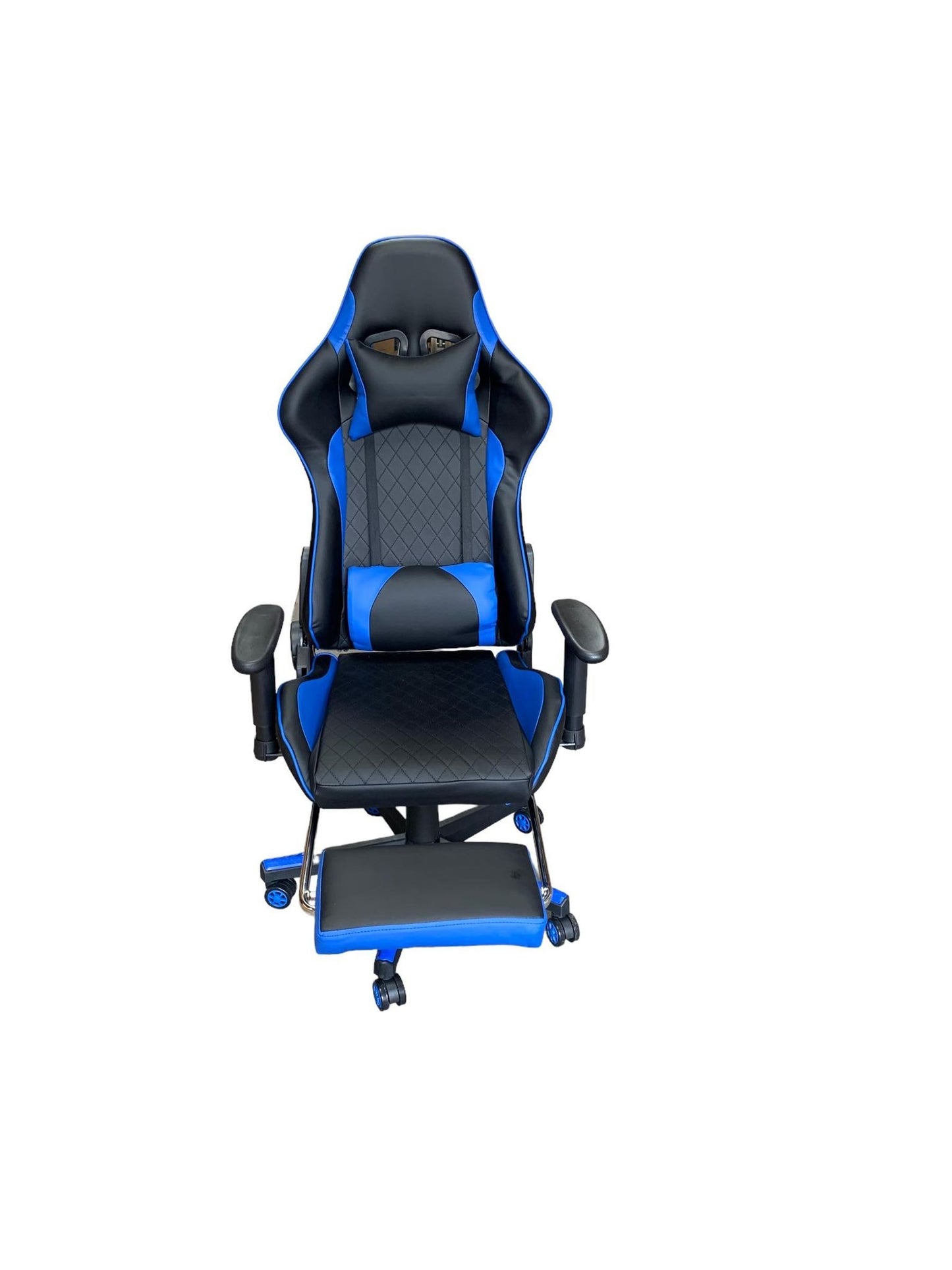 Gaming Chair Black and Blue with foot rest
