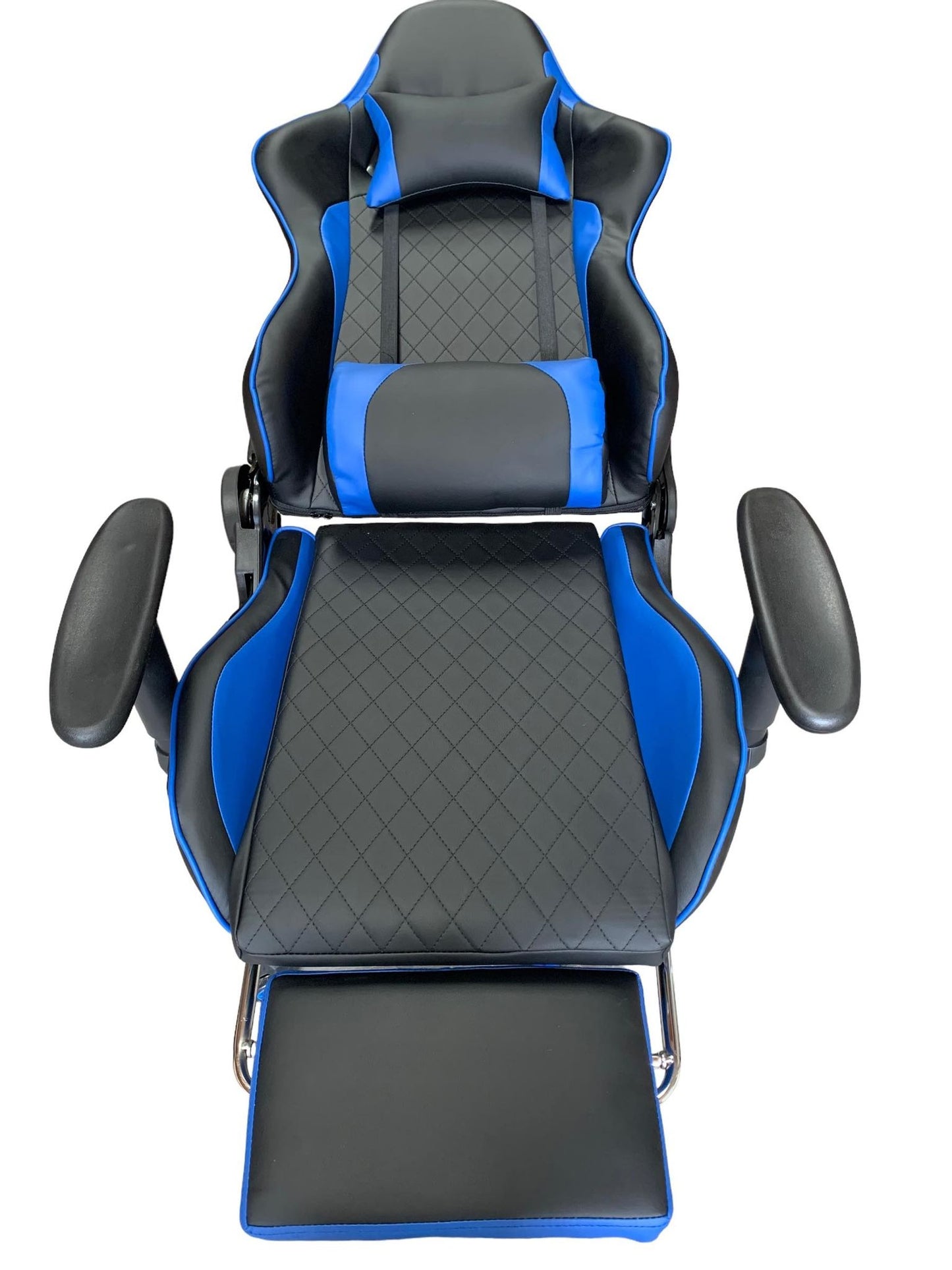 Gaming Chair Black and Blue with foot rest