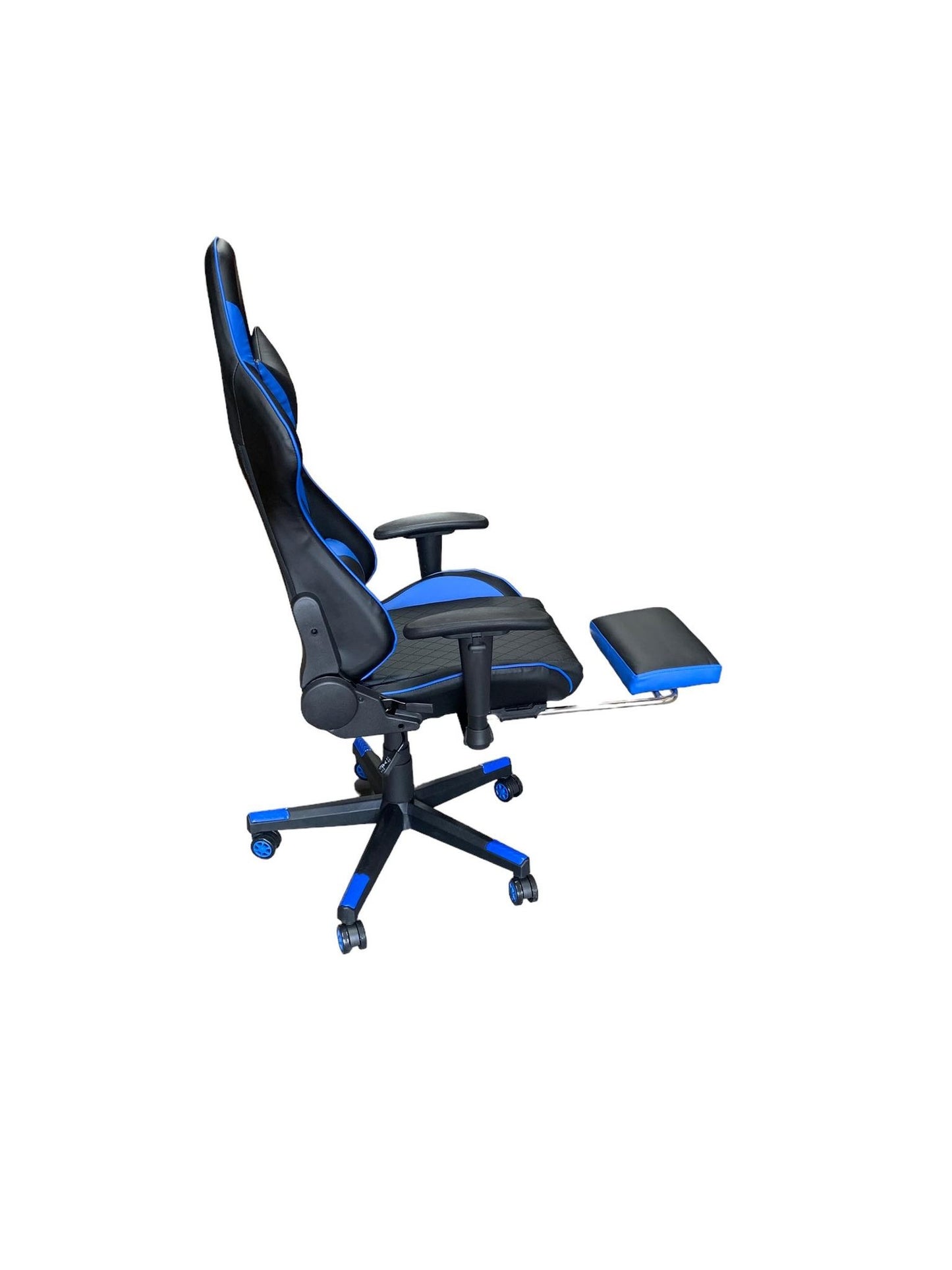 Gaming Chair Black and Blue with foot rest