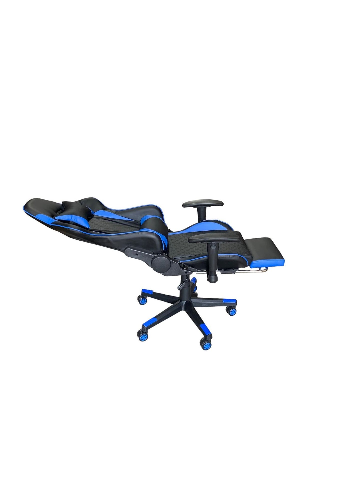 Gaming Chair Black and Blue with foot rest
