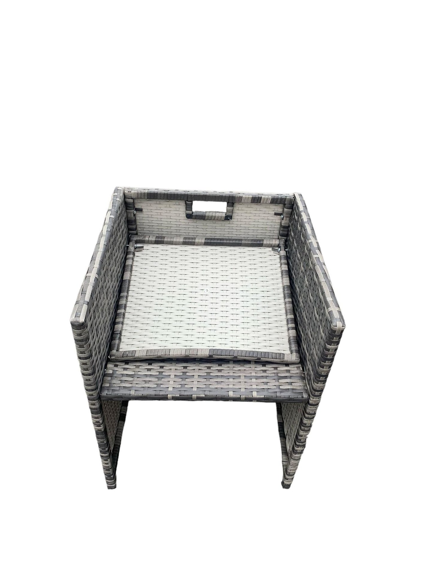 Grey Cube Garden Furniture Set Outdoor 9 pieces + Rain Cover