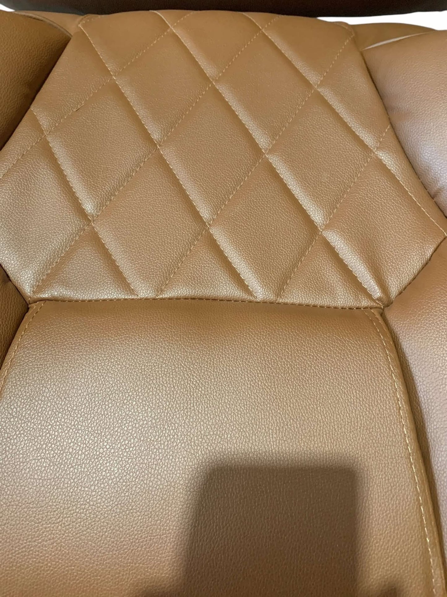 Brown Executive Leather Office Chair Diamond Stitches