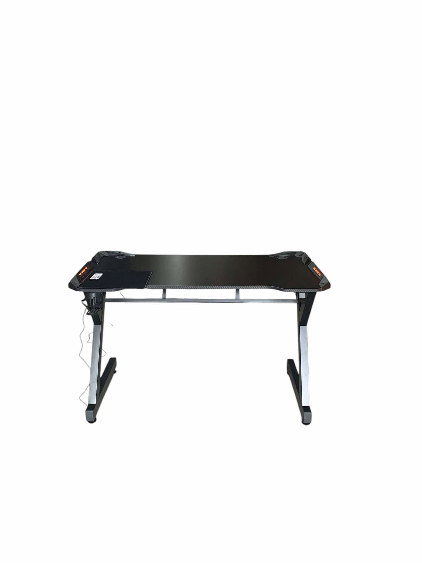 Gaming Desk with RGB LED Lighting Home Office Desk Ergonomic Gamer Workstation with Mouse Pad