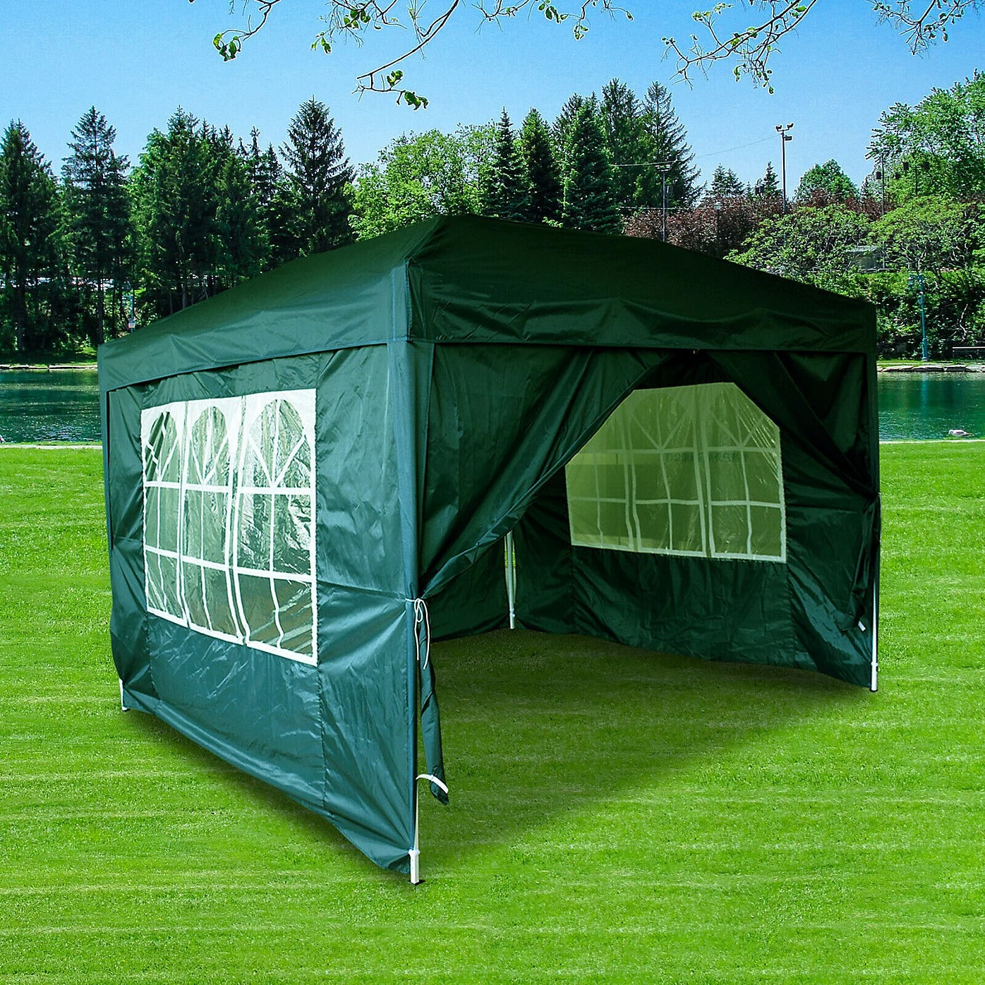 Pop UP Gazebo Gazebo 3 x 3 m Green with 4 Sand bags