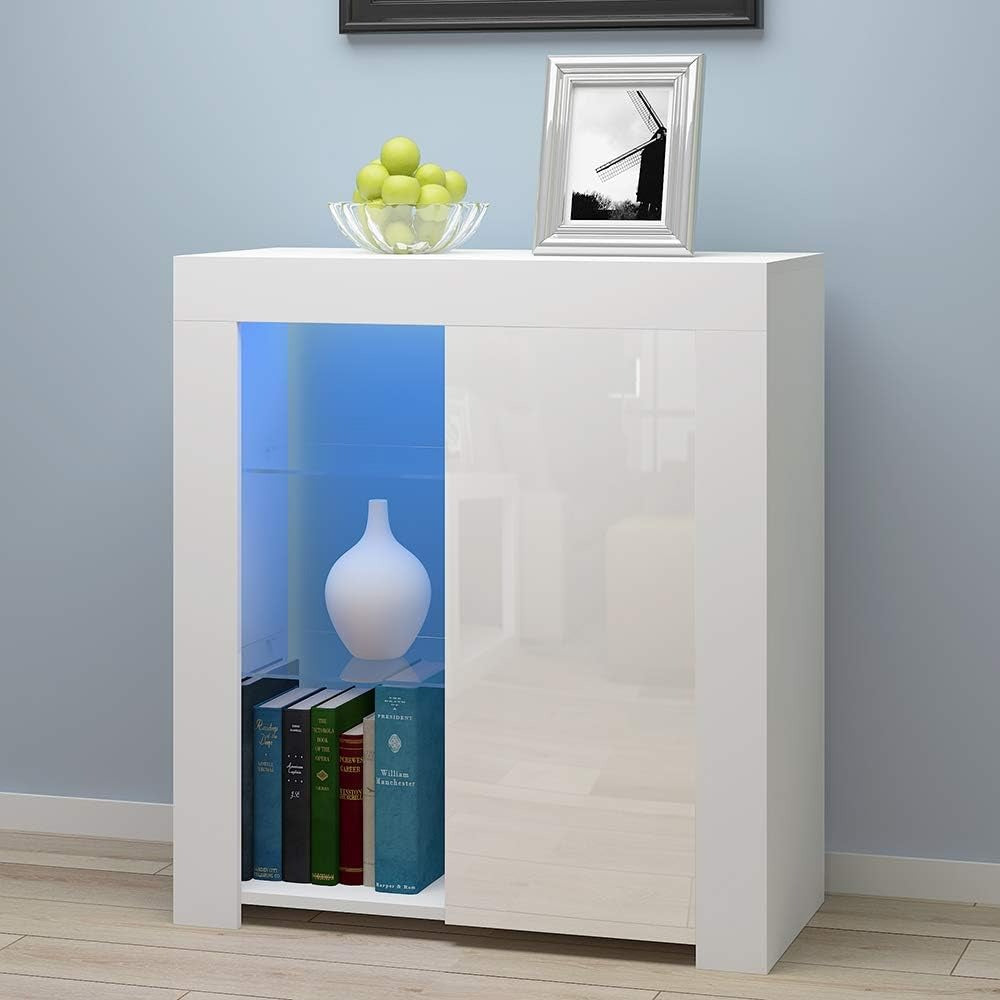 White High Gloss SideBoard With LED Lights