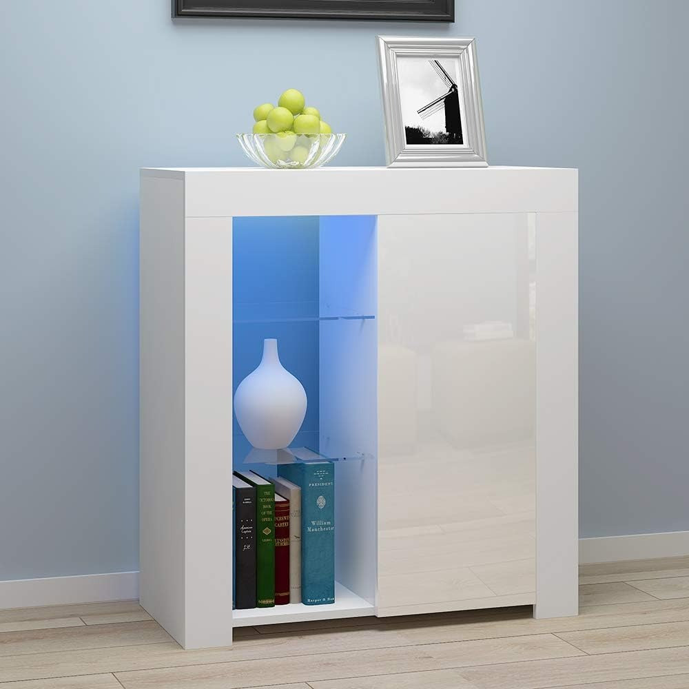 White High Gloss SideBoard With LED Lights