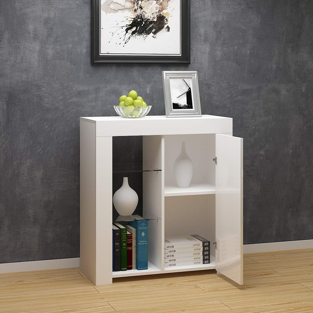 White High Gloss SideBoard With LED Lights