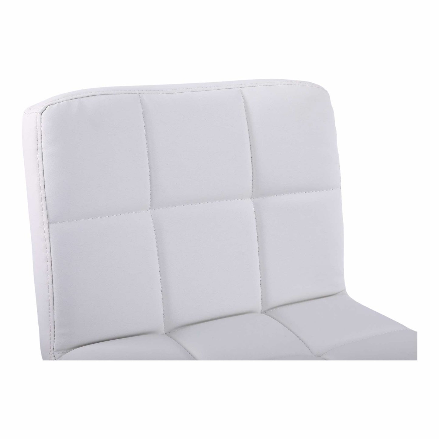 Pair of Bar Stools PU leather white with Black Base