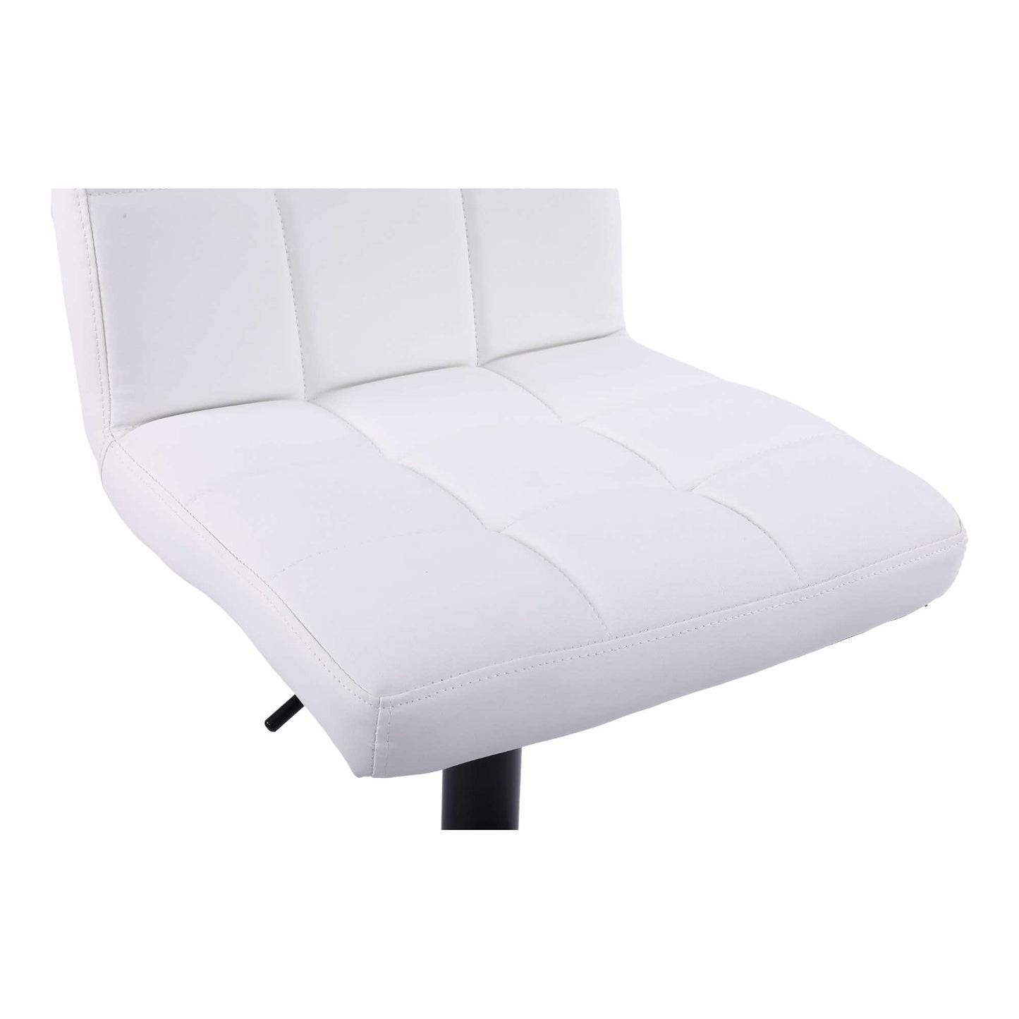 Pair of Bar Stools PU leather white with Black Base