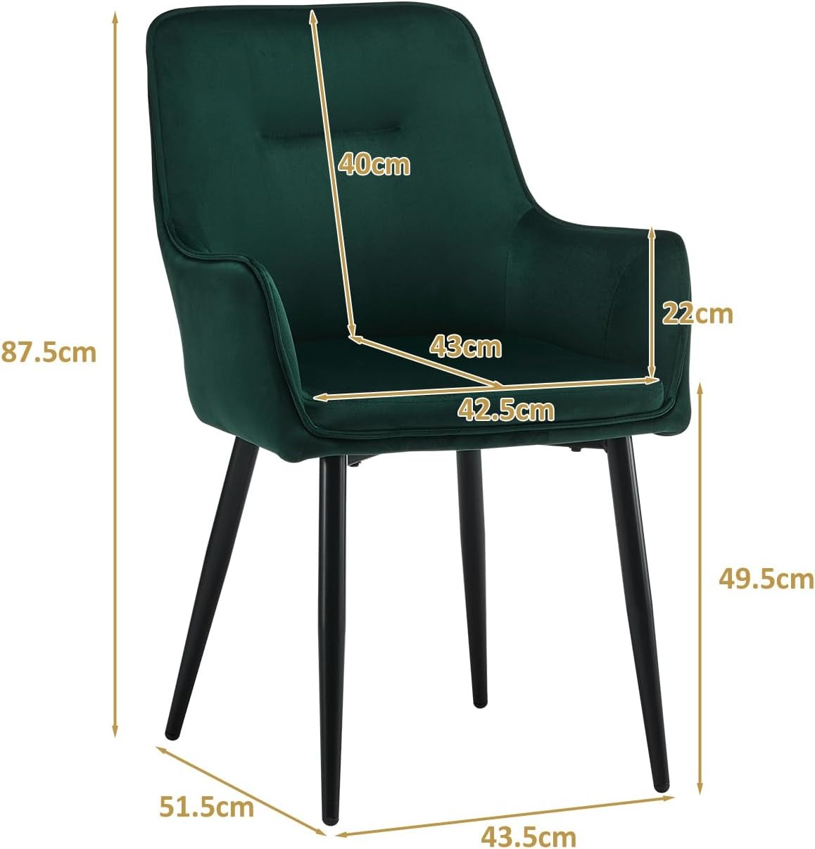 Maxine Dining Chairs [Velvet] [set of 2]