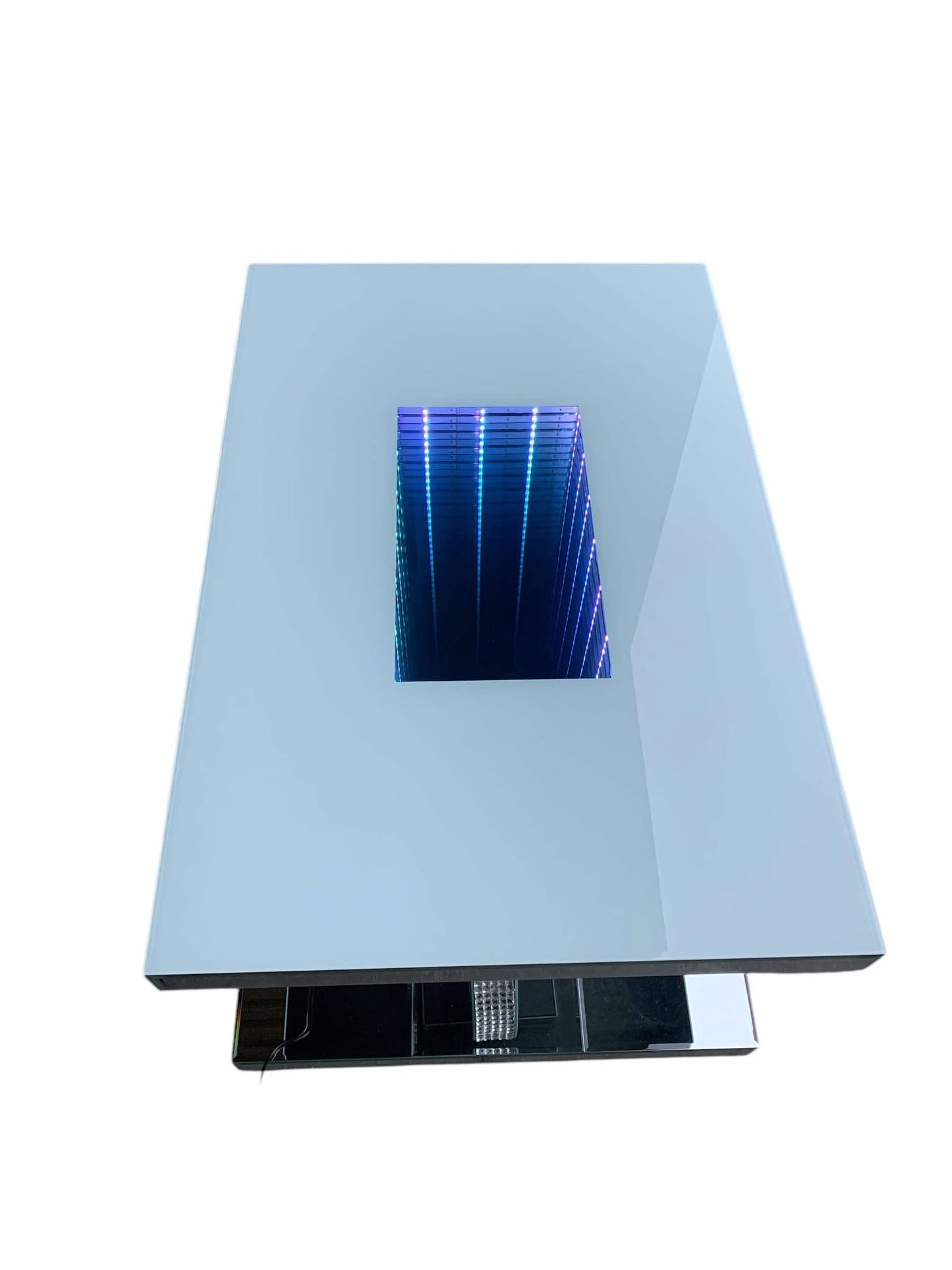 Diamond Crush Mirrored Coffee Table with LED lights
